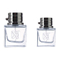 classic square 100ml empty glass perfume bottle with black lid