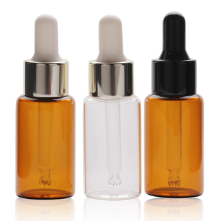 15ml Amber & Clear Tubular Glass Dropper Bottle (18/410 Neck) 