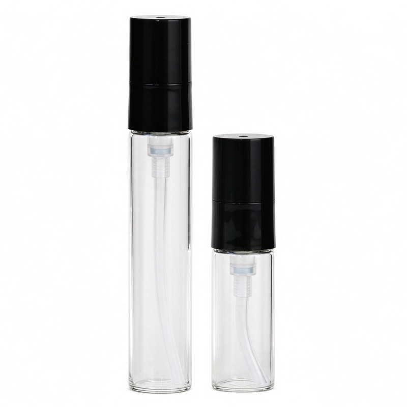 5ml and 10ml clear tubular treatment pump bottles set by packaging factory
