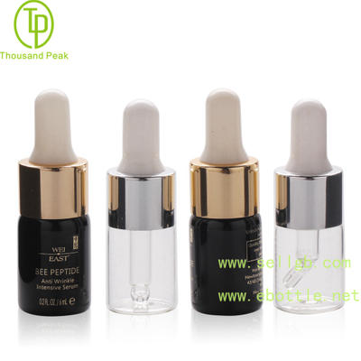 Black color 6ml cosmetic glass dropper bottle