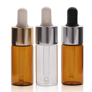 15ml Amber & Clear Tubular Glass Dropper Bottle (20/410 Neck) 
