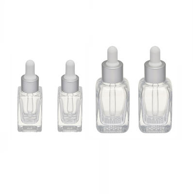 20ml 35ml Square thick cosmetic glass dropper bottle