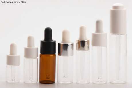 Tubular Borosilicate Glass Dropper Bottles (5ml - 30ml) | 18-410 & 20-410 Neck