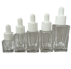 A full range of cubic glass dropper bottles (5ml to 30ml) for skincare line consistency.