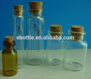 Screw glass tube bottle 1ml 5ml 10ml 100ml glass vials with cork
