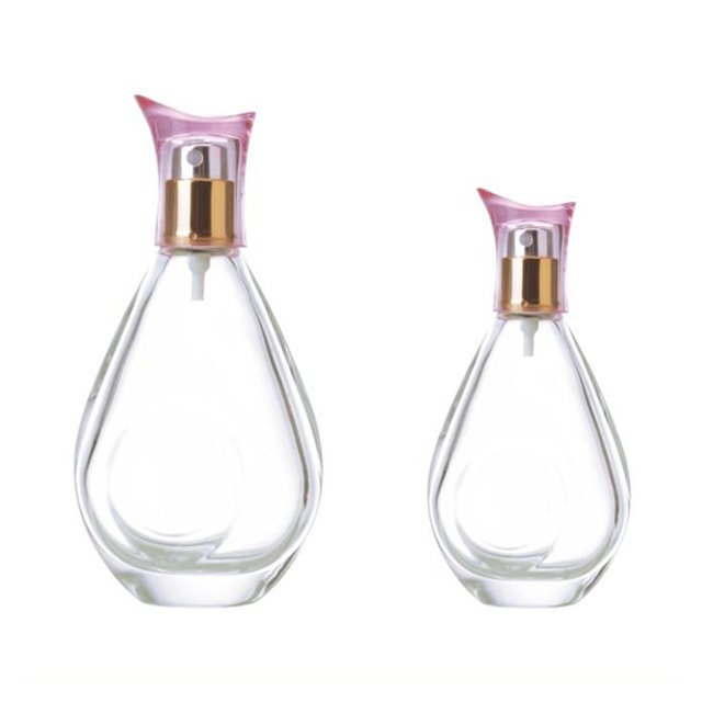 50ml cone shape custom made glass perfume bottle made in China