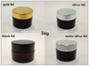 30g amber glass cosmetic jars with gold silver black and matte silver aluminum lids