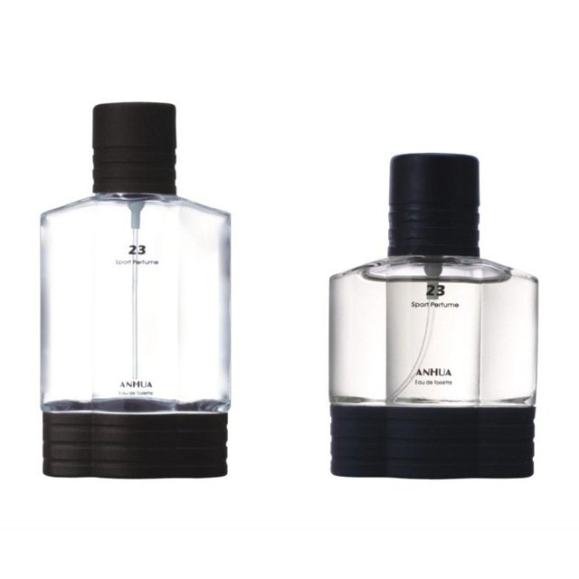 60ml black slim custom made glass perfume bottle with black cap