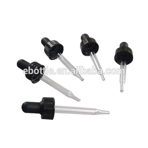 20/400 Ribbed polypropylene caps with straight glass pipette Boston Rounds droppers and silicon,TPE,Butyl,NBR bulb.