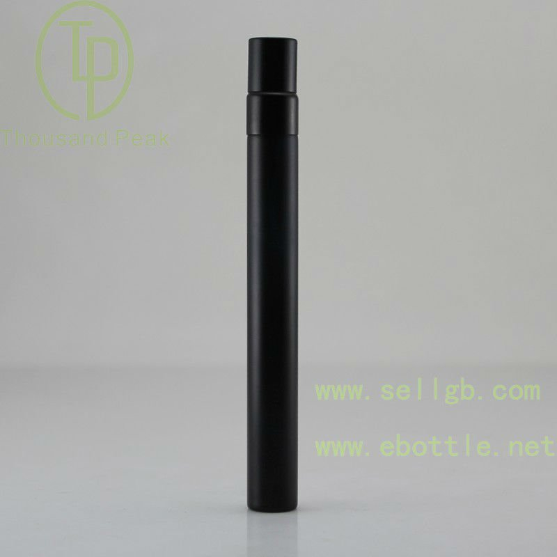 Classic 10ml Glass coating black glass perfume bottle with sprayer/atomizer and plastic cap