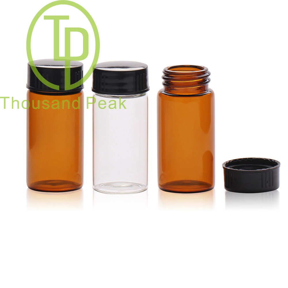 TP-1-11 20ml Brown glass vials with black cap