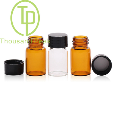 TP-1-09 7ml clear glass vials,glass bottles with black ,red cap