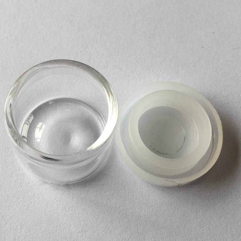 TP-1-72 4ml 6ml 8ml 10ml wholesale clear glass jar with silicon lid for Oils/Wax/Dabs cannabis 