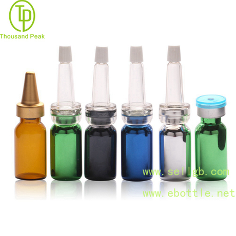 TP-2-01 tube 3ml 5ml facial care metalized glass bottle with soft trumpet head 