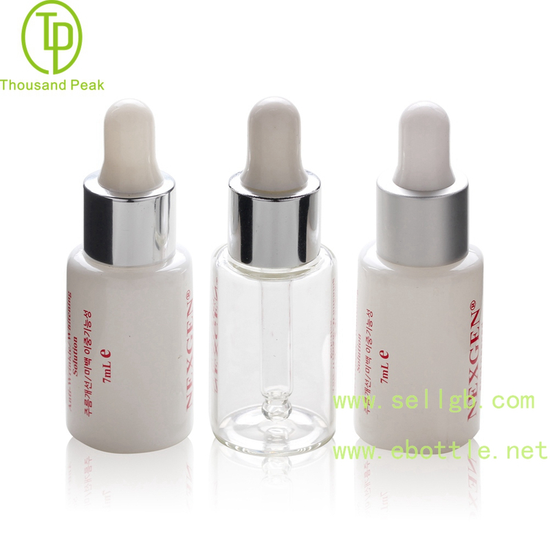TP-2-145 White color 7ml cosmetic glass dropper bottle 