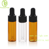 2.5ml and 3ml amber and clear mini glass dropper vials with black caps