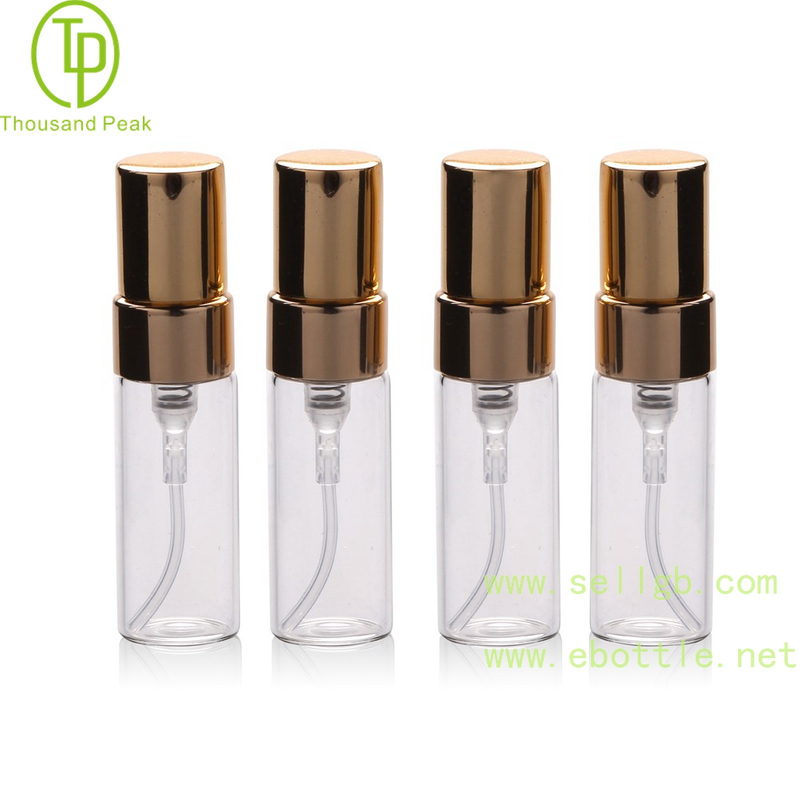 TP-3-60 3ml Refillable perfume bottle with gold Fine Mist Perfume Spray Pump