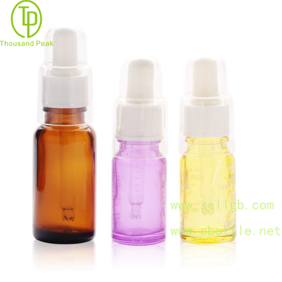 TP-2-52 Multi color Round cosmetic glass dropper bottle with clear cap